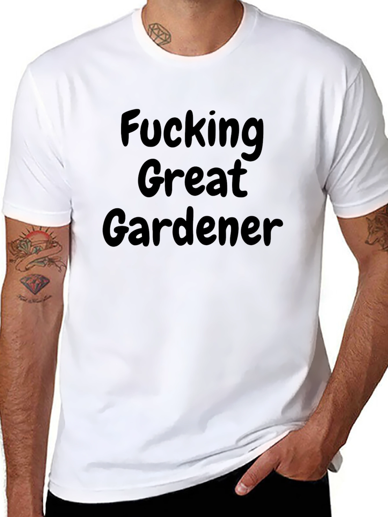 Black Fucking Great Gardener T-Shirt - Funny Garden Tee view 8