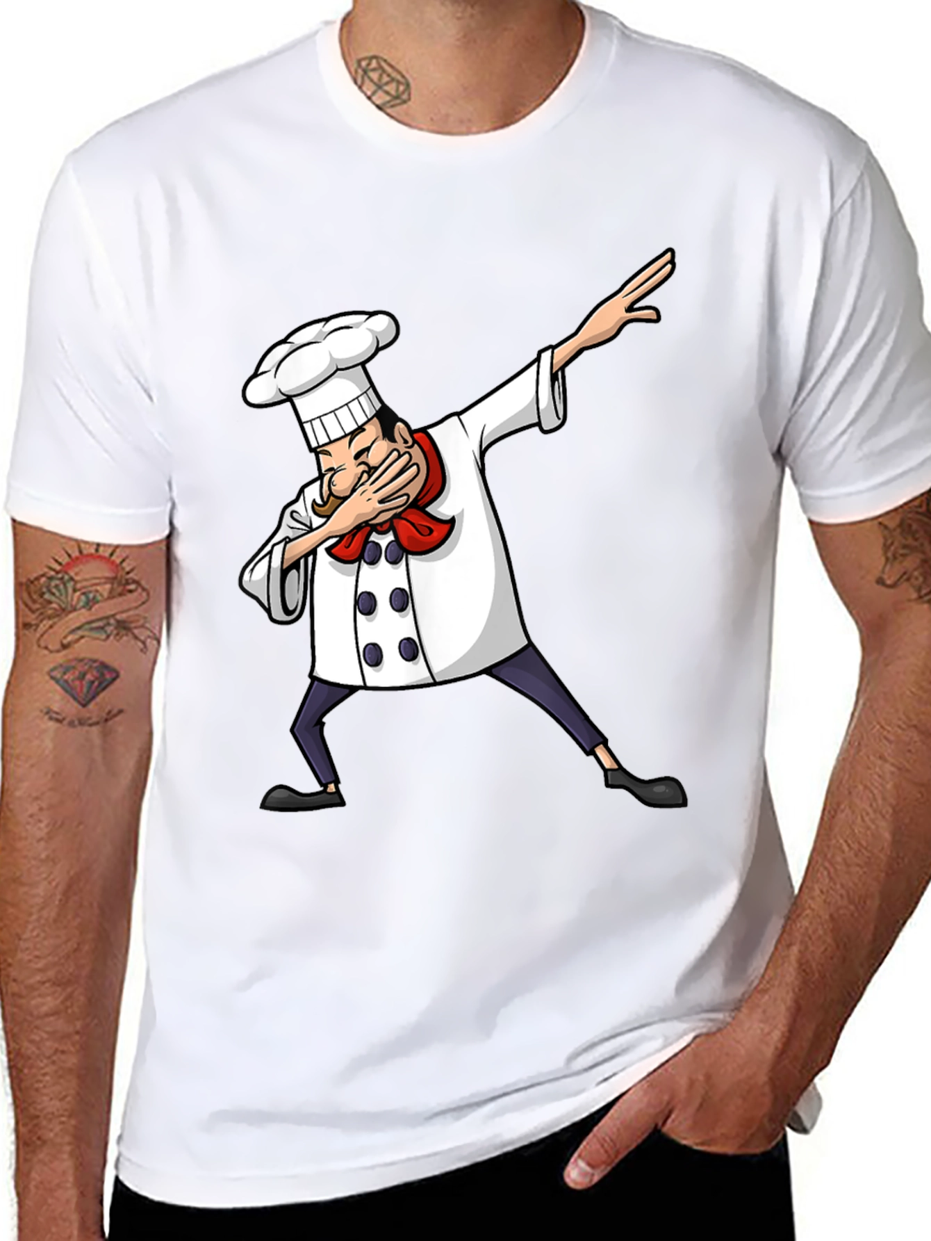 Black Dabbing Chef T-Shirt Funny Cooking Tee view 8