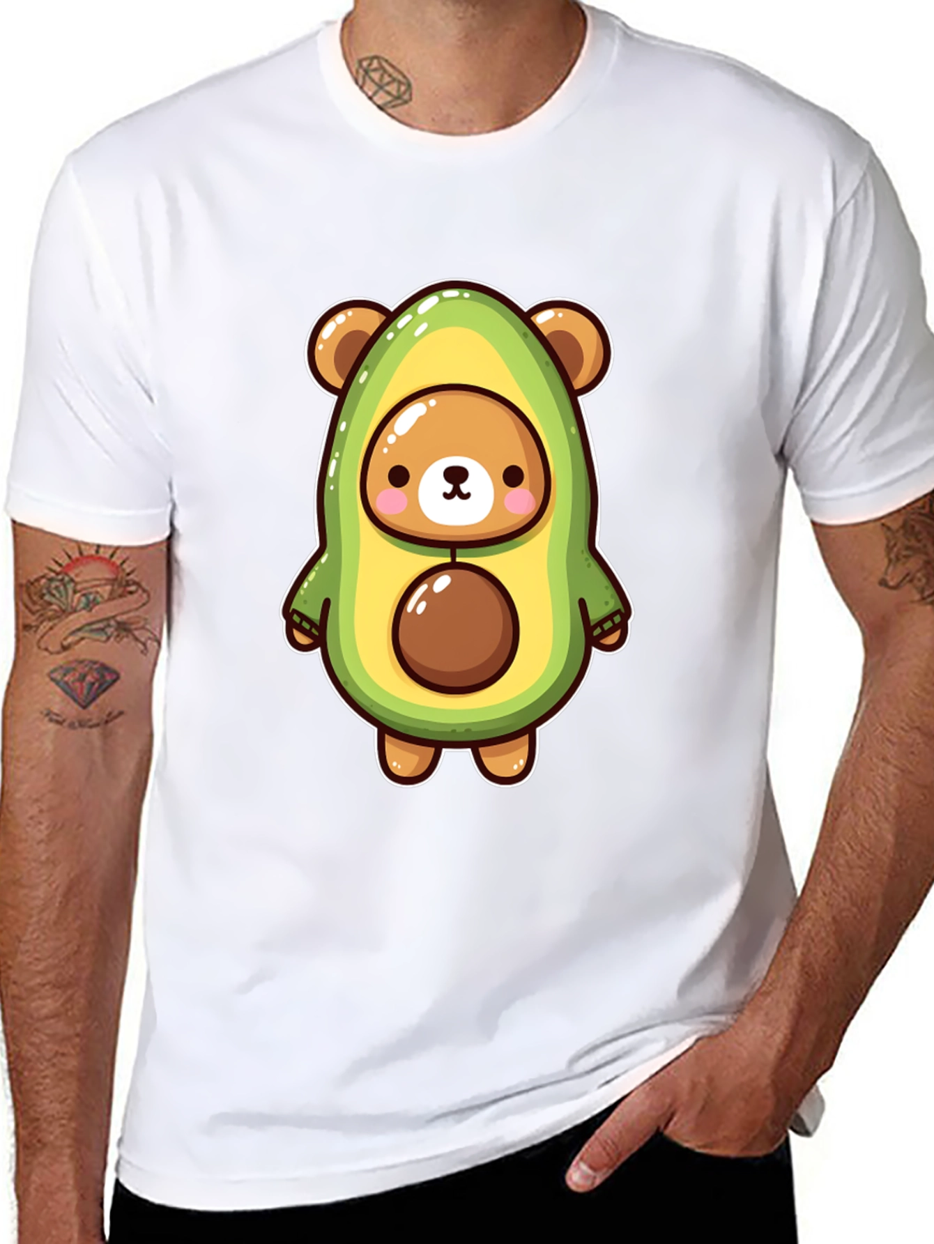 Black Avocado Bear Graphic Tee - Fun & Unique Design view 8
