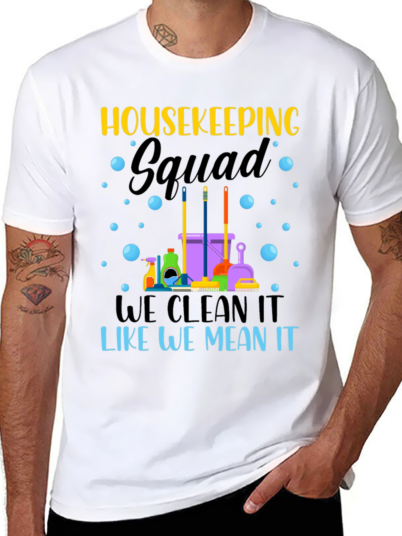Black Housekeeping Squad Graphic Tee view 8