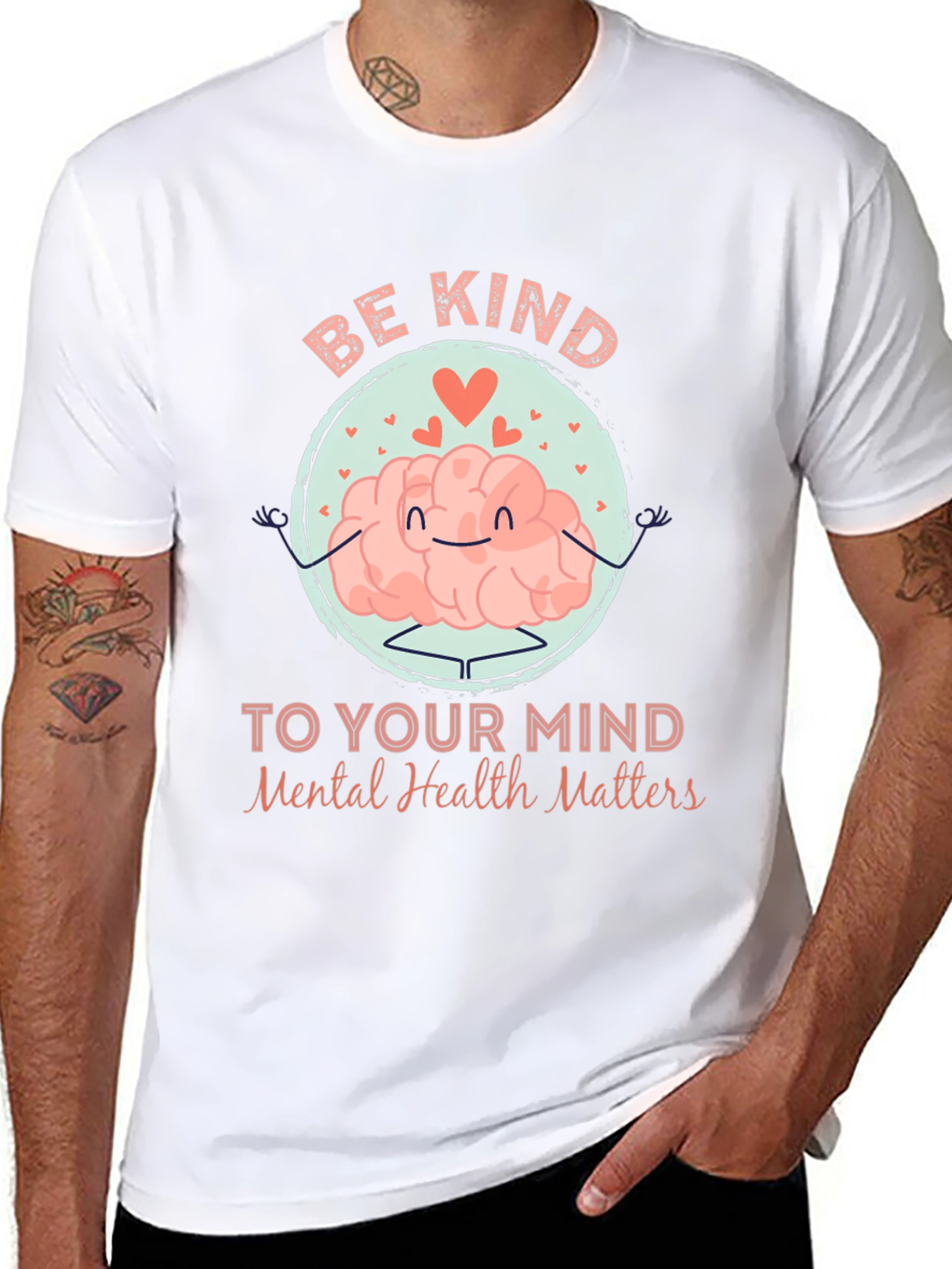 Black Be Kind to Your Mind T-Shirt - Mental Health Matters view 8