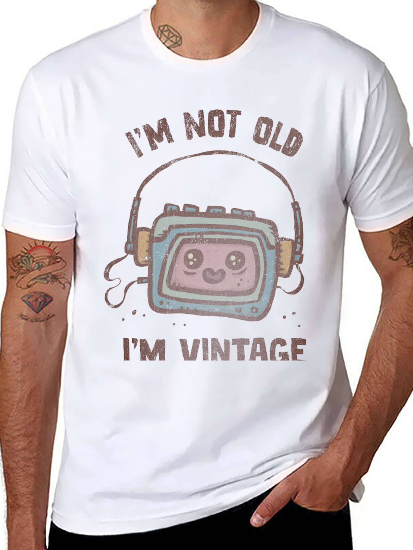 Black I'm Not Old, I'm Vintage Graphic T-Shirt view 8