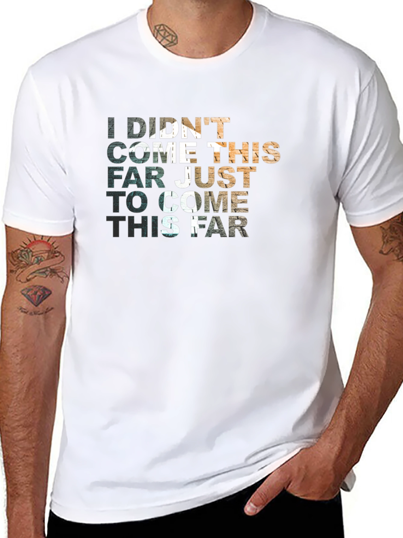 Black Motivational Graphic T-Shirt - 'Didn't Come This Far' view 8