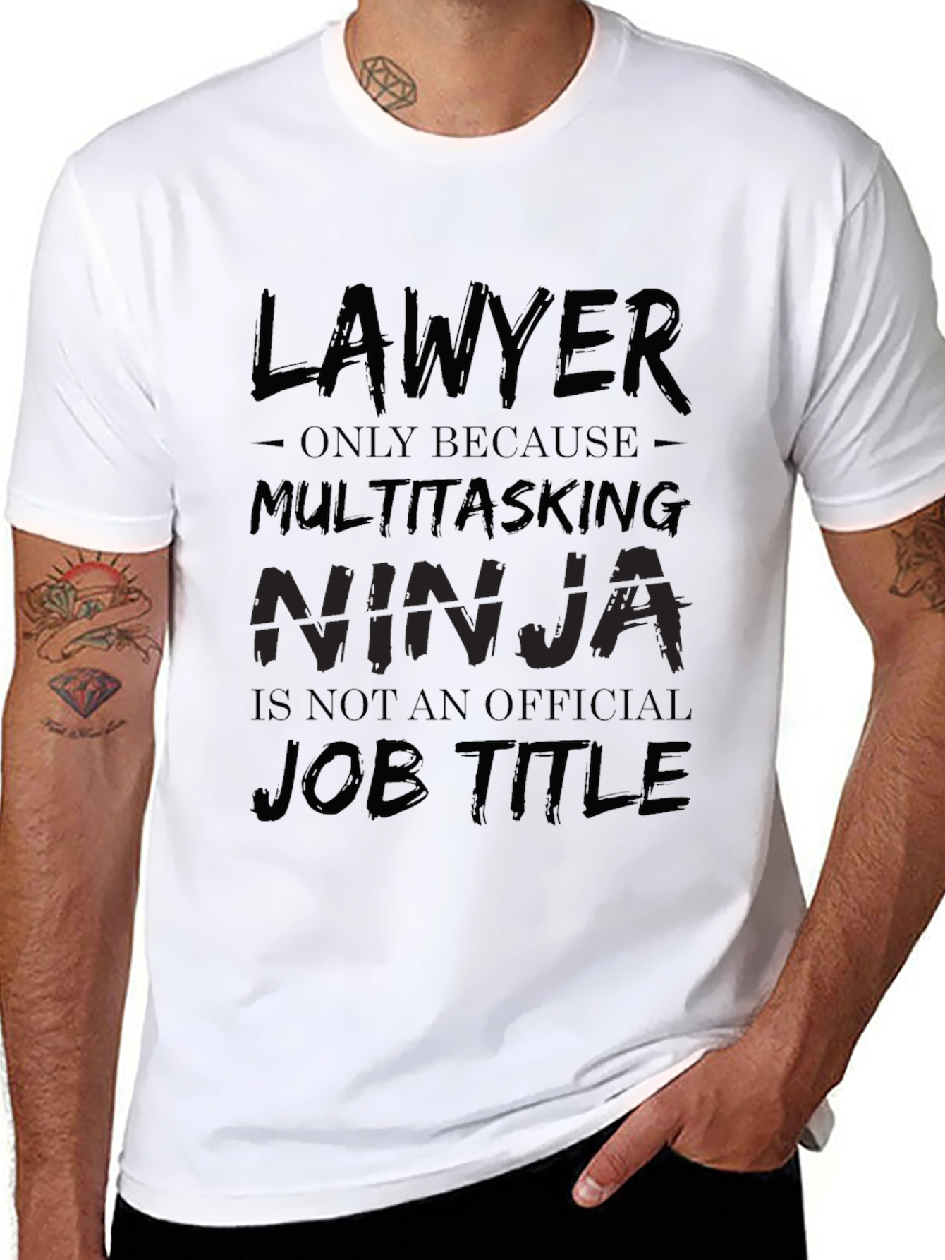 Black Lawyer Multitasking Ninja Funny T-Shirt view 8