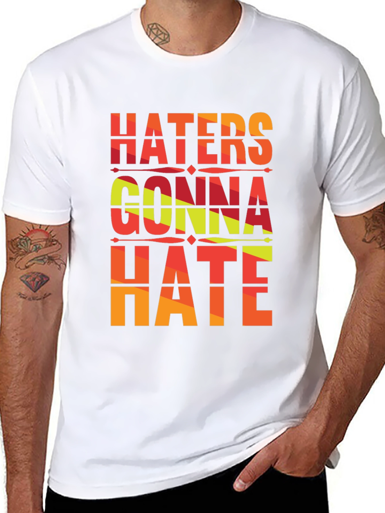 Black Haters Gonna Hate Graphic Tee - Unisex view 8