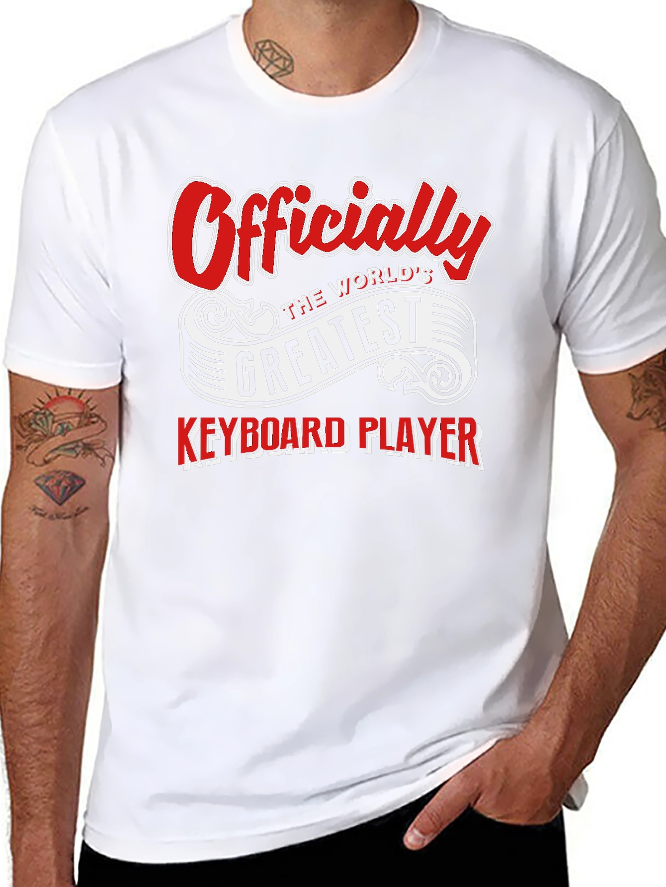 Black World's Greatest Keyboard Player T-Shirt view 8