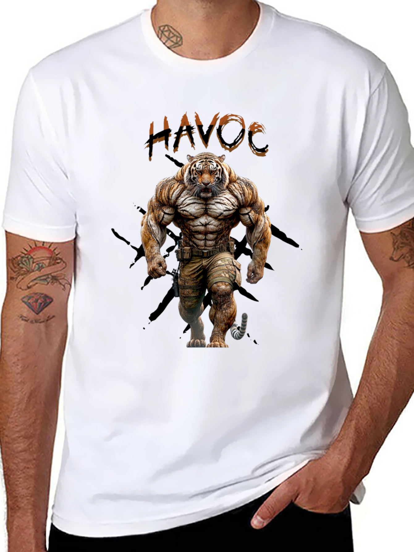 Black Havoc Tiger Graphic T-Shirt - Bold Design view 8