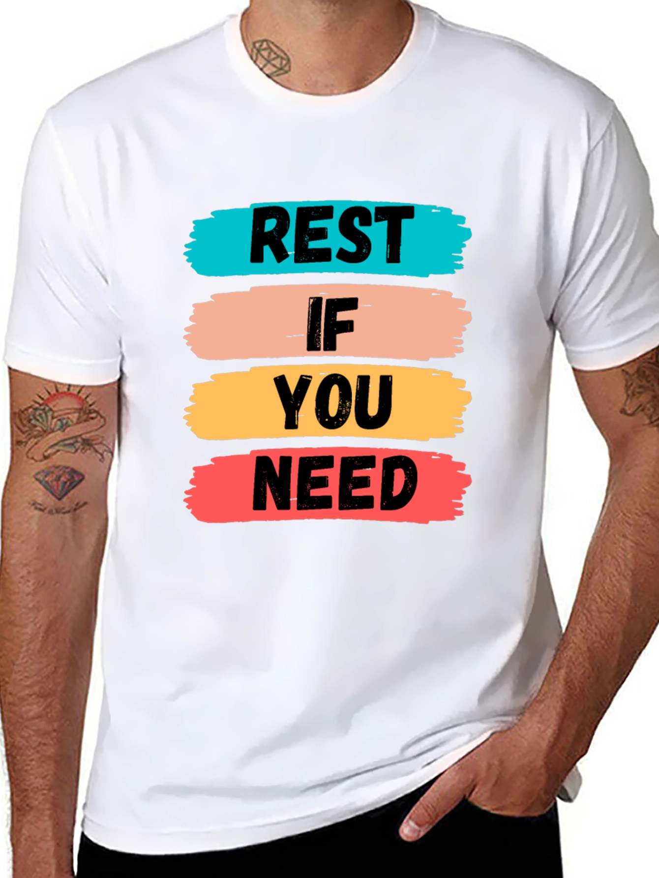Black Rest If You Need T-Shirt | Short Sleeve Crew Neck Tee view 8
