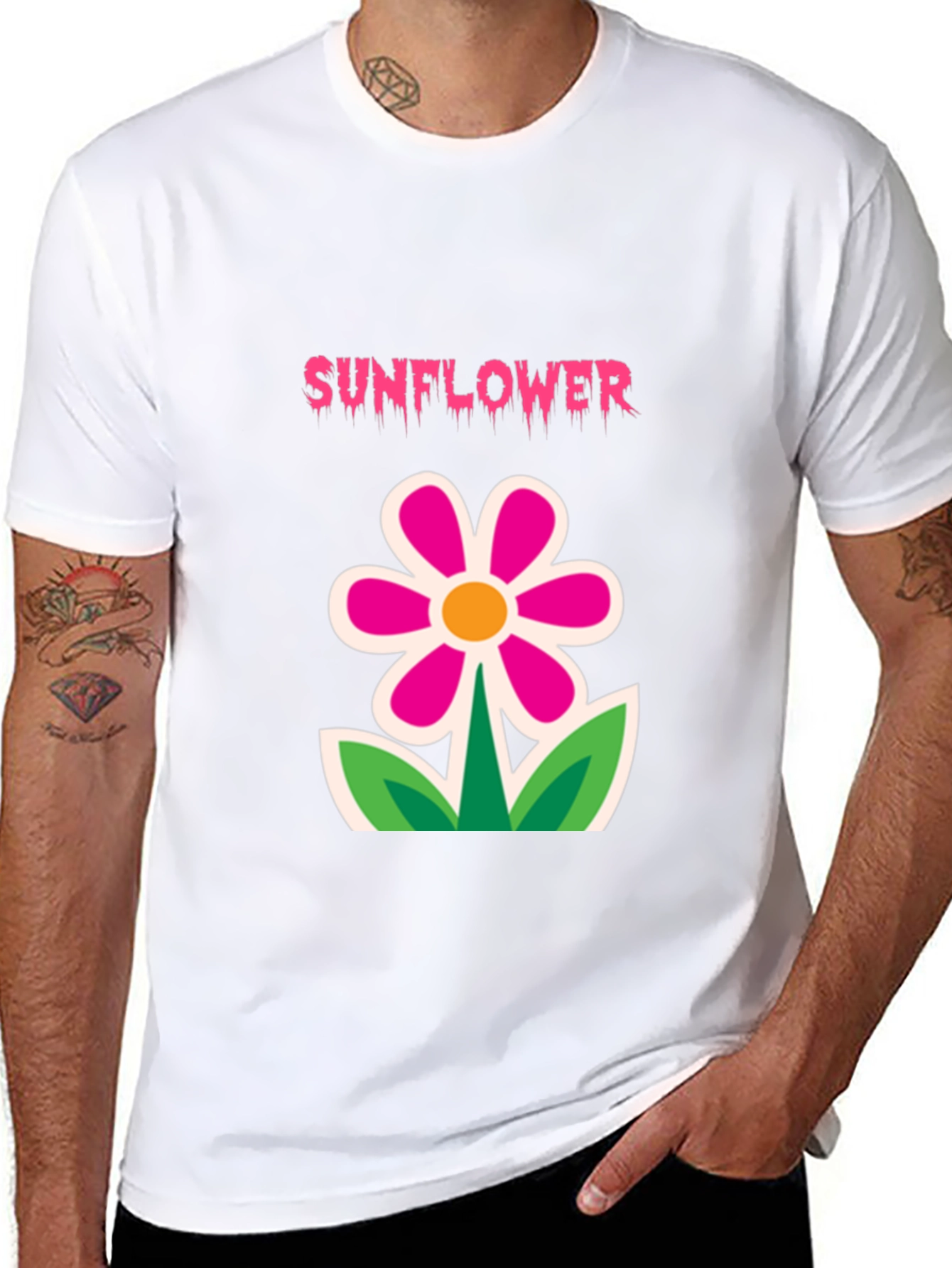 Black Sunflower Graphic Tee - Fun Floral Design view 8