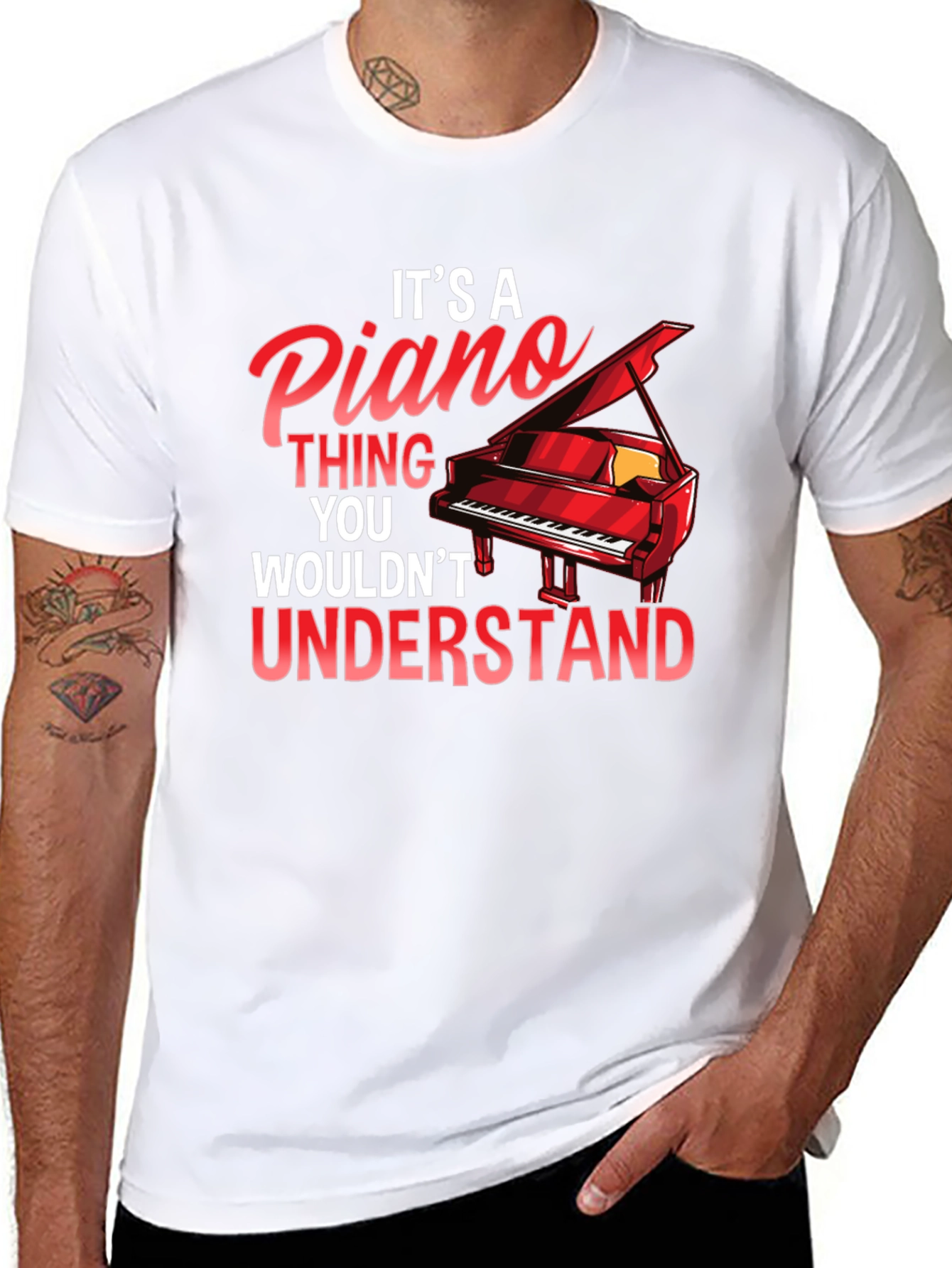 Black It's A Piano Thing T-Shirt view 8