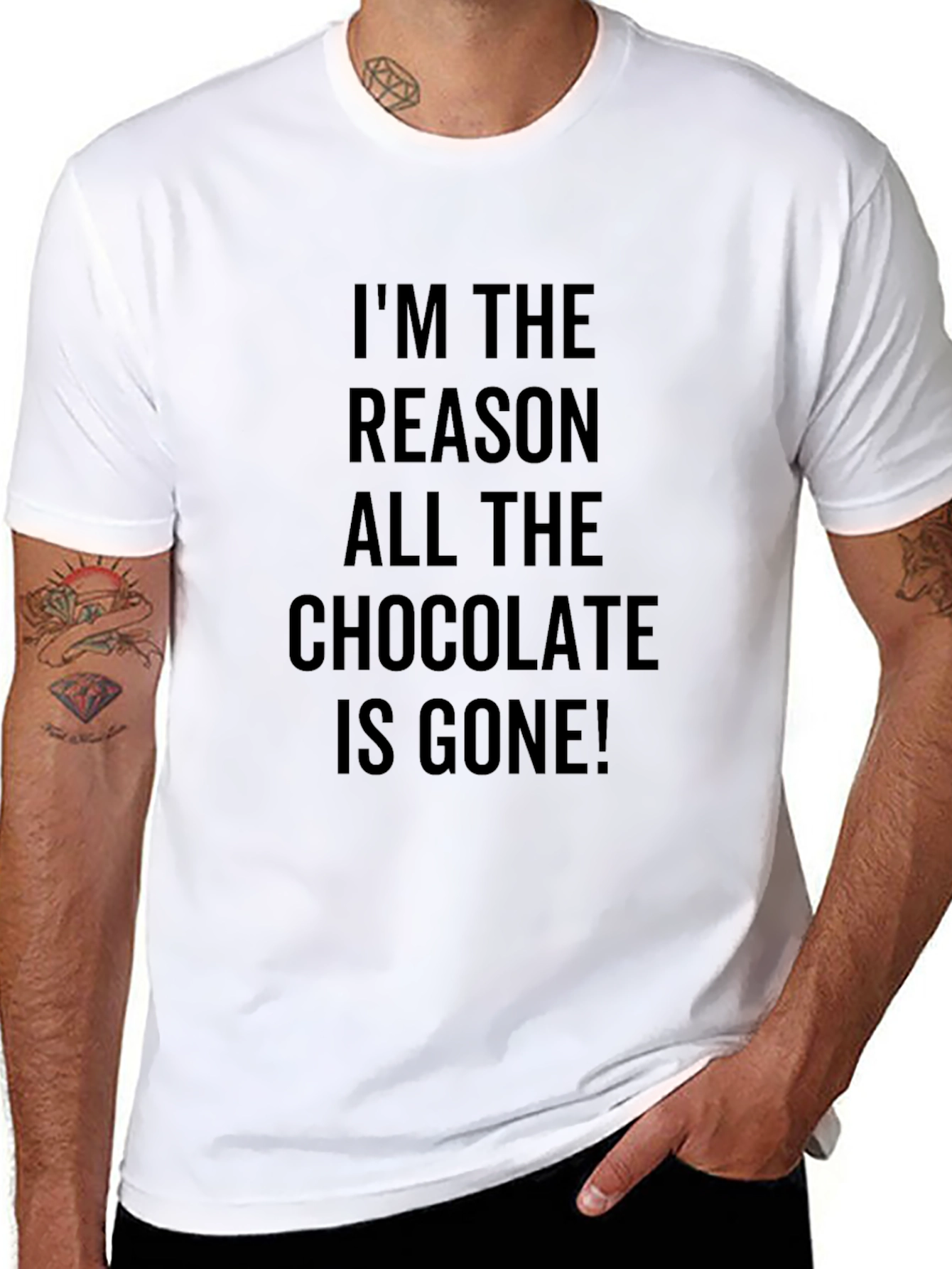 Black Funny Chocolate Lover T-Shirt view 8