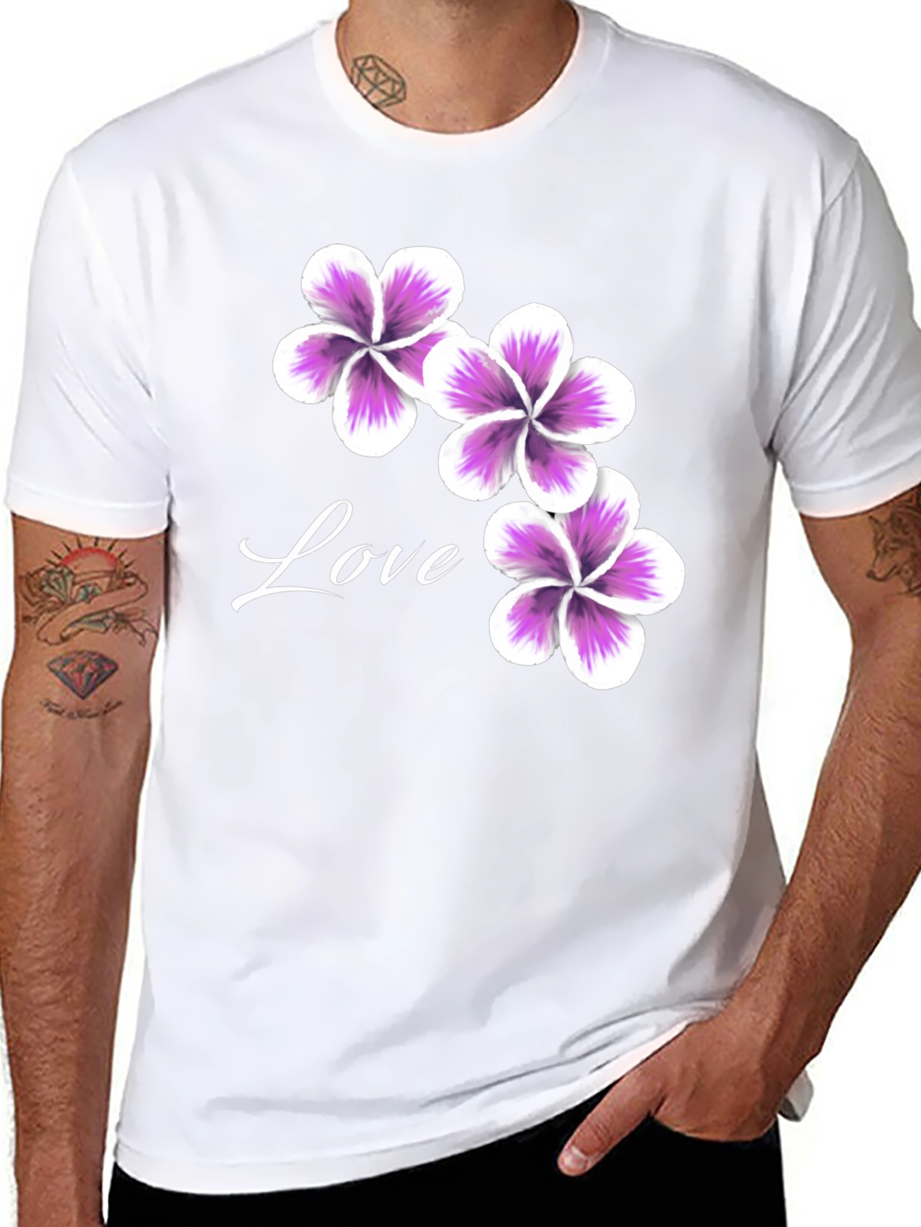 Black Floral Love T-Shirt - Casual Stylish Tee view 8