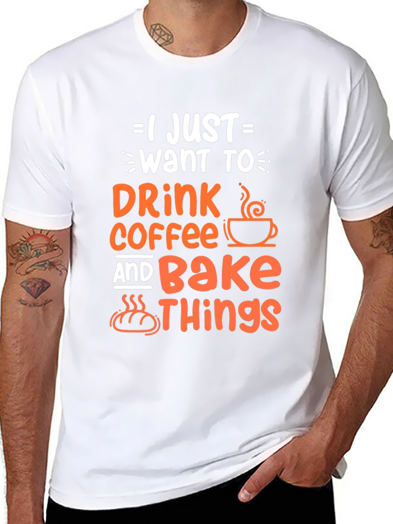 Black Coffee & Baking T-Shirt - I Just Want to Drink Coffee and Bake Things view 8