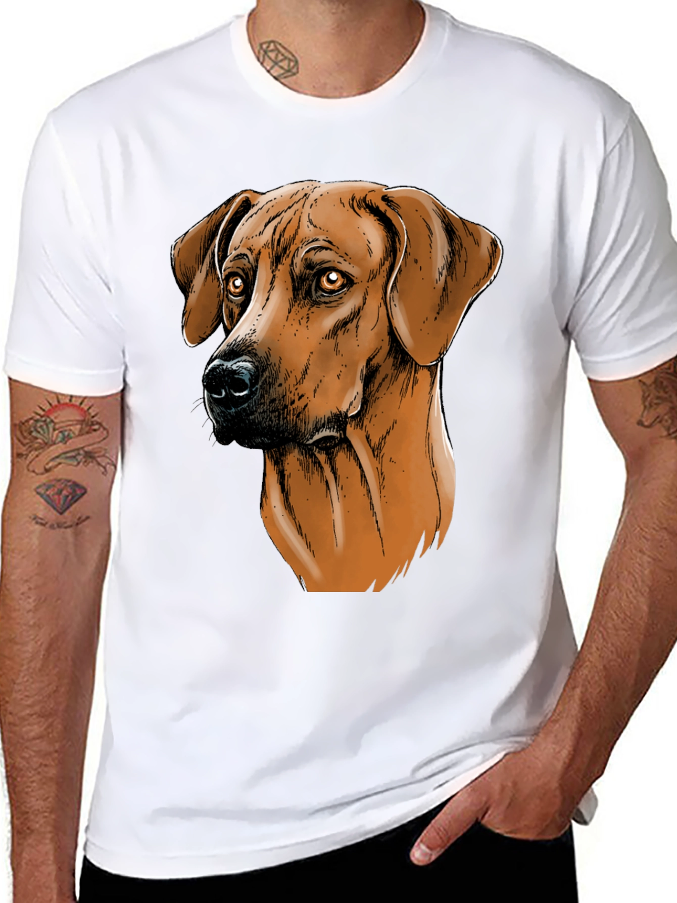 Black Rhodesian Ridgeback Dog Graphic T-Shirt view 8