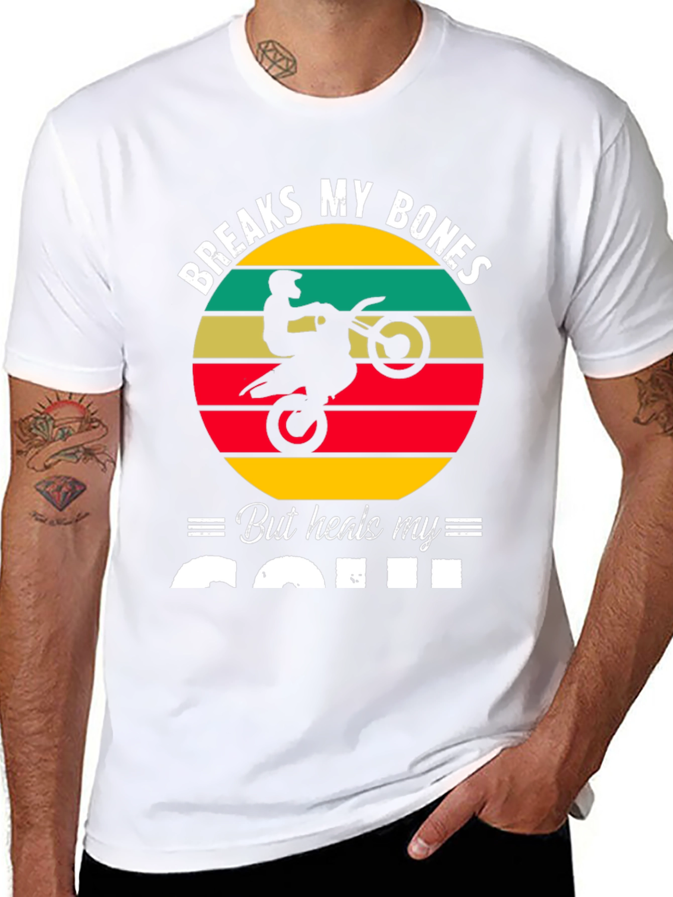 Black Breaks My Bones Heals My Soul Motocross T-Shirt view 8