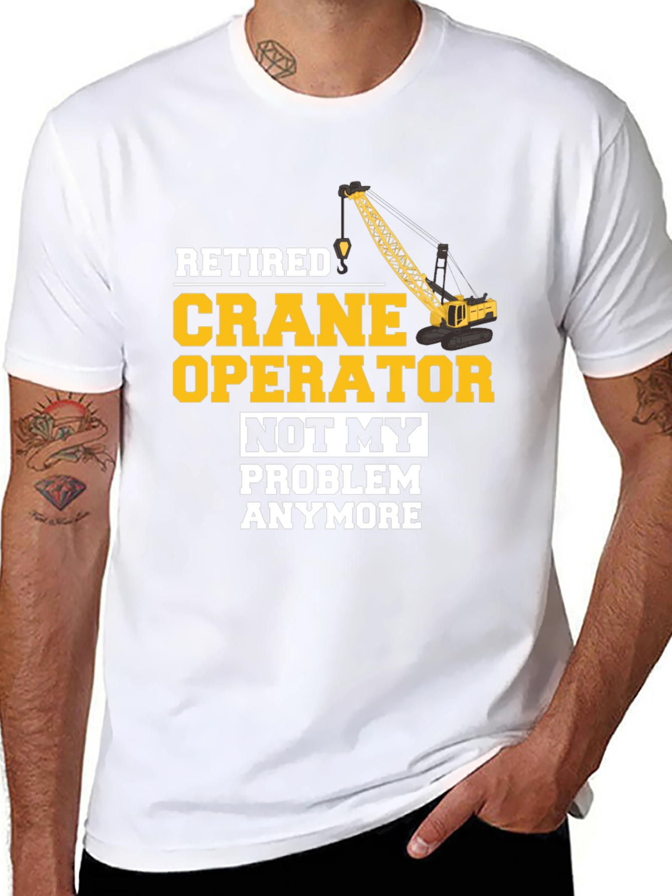 Black Retired Crane Operator T-Shirt Funny Gift view 8