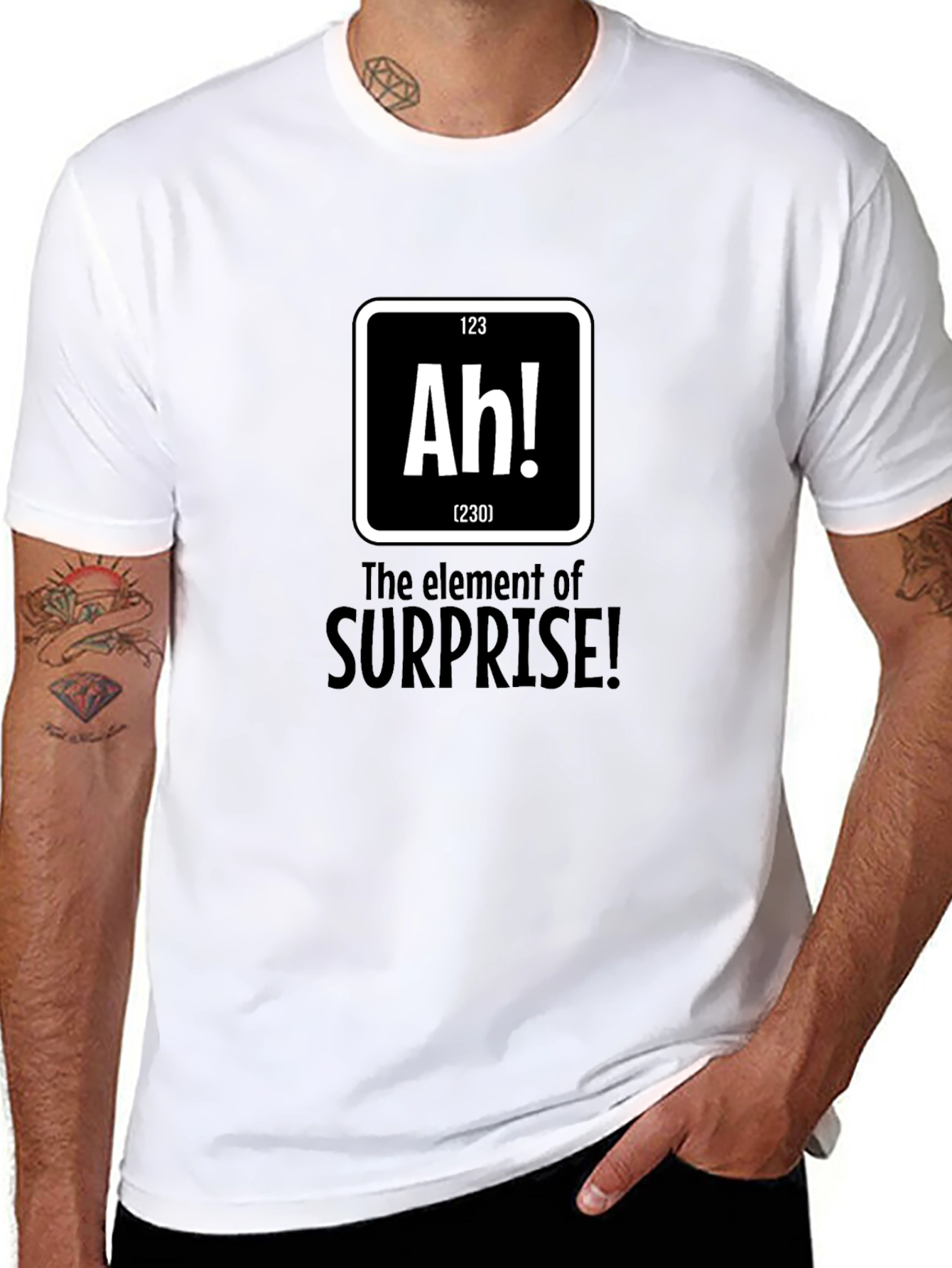 Black Surprise Element Graphic Tee - Black Cotton T-Shirt view 8