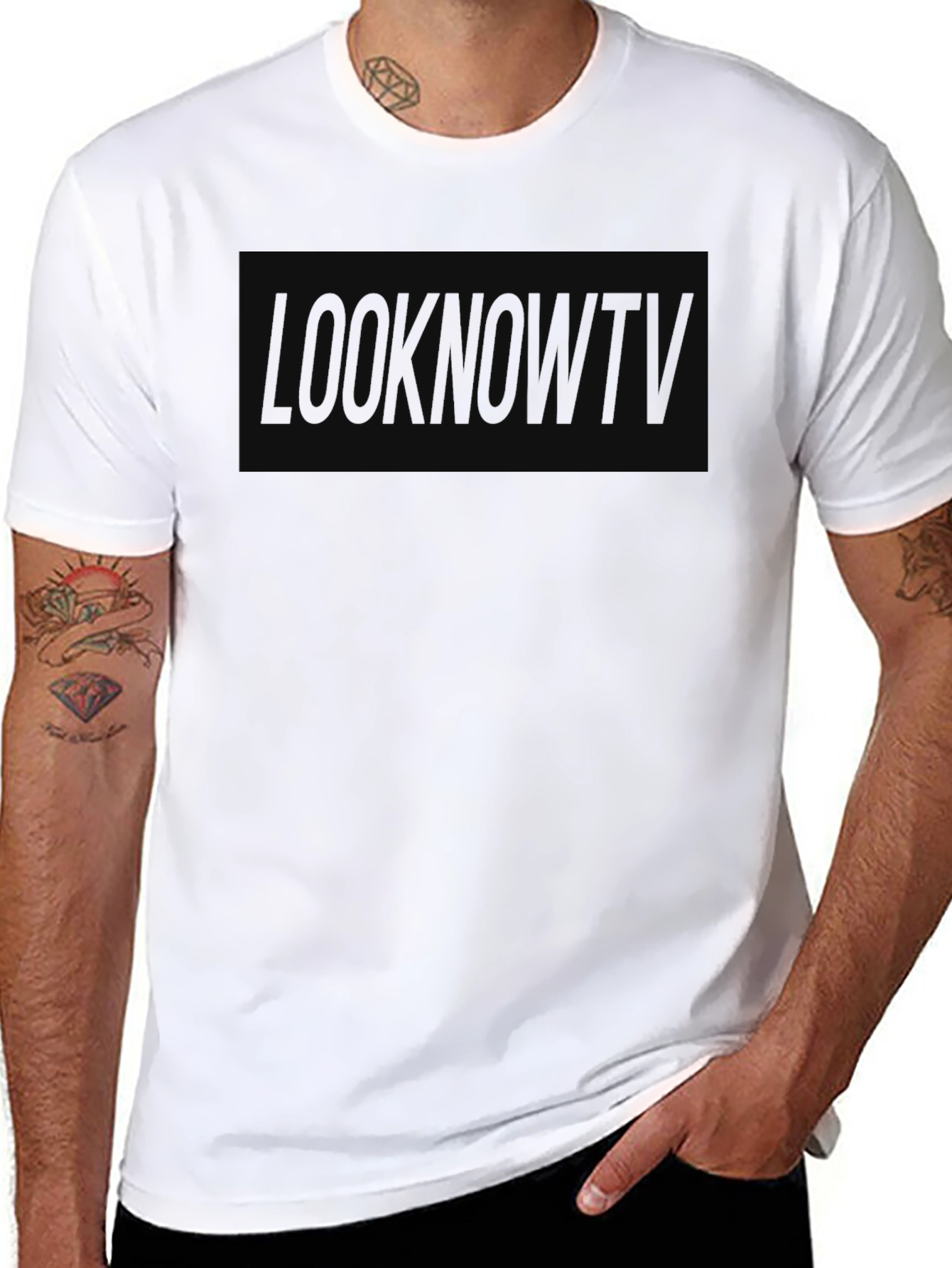 Black Men's LOOKNOWT Black Graphic Tee - Stylish & Comfortable view 8