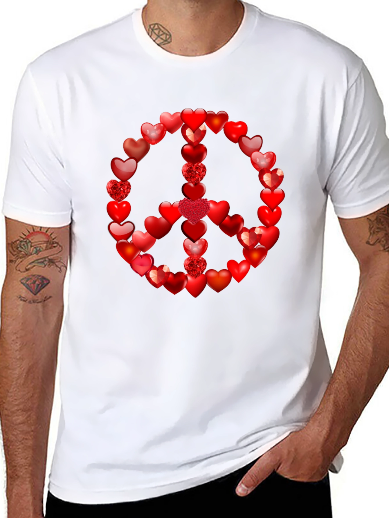 Black Heart Peace Sign T-Shirt - Love & Harmony view 8