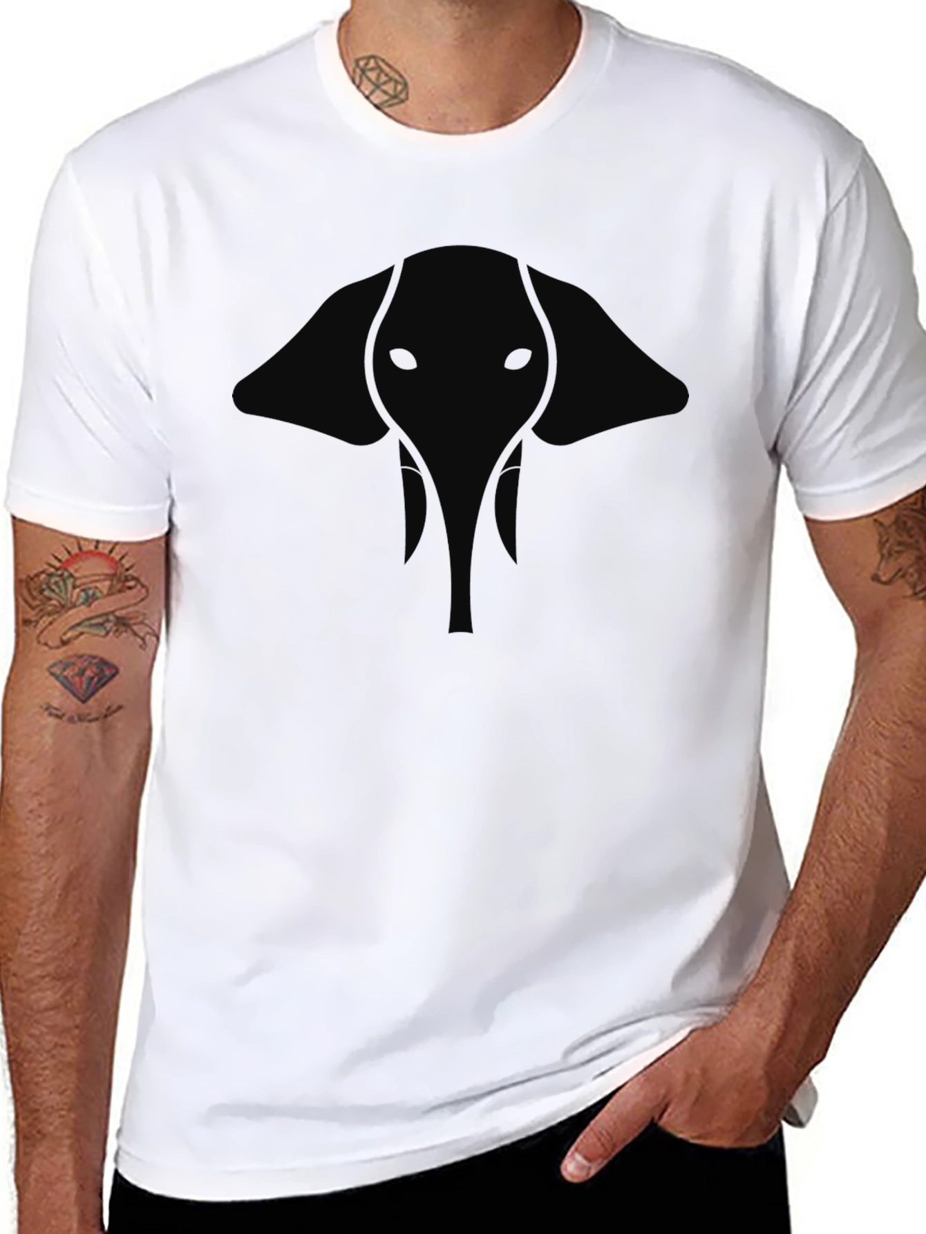 Black Elephant Graphic Black T-Shirt - Modern Style view 8