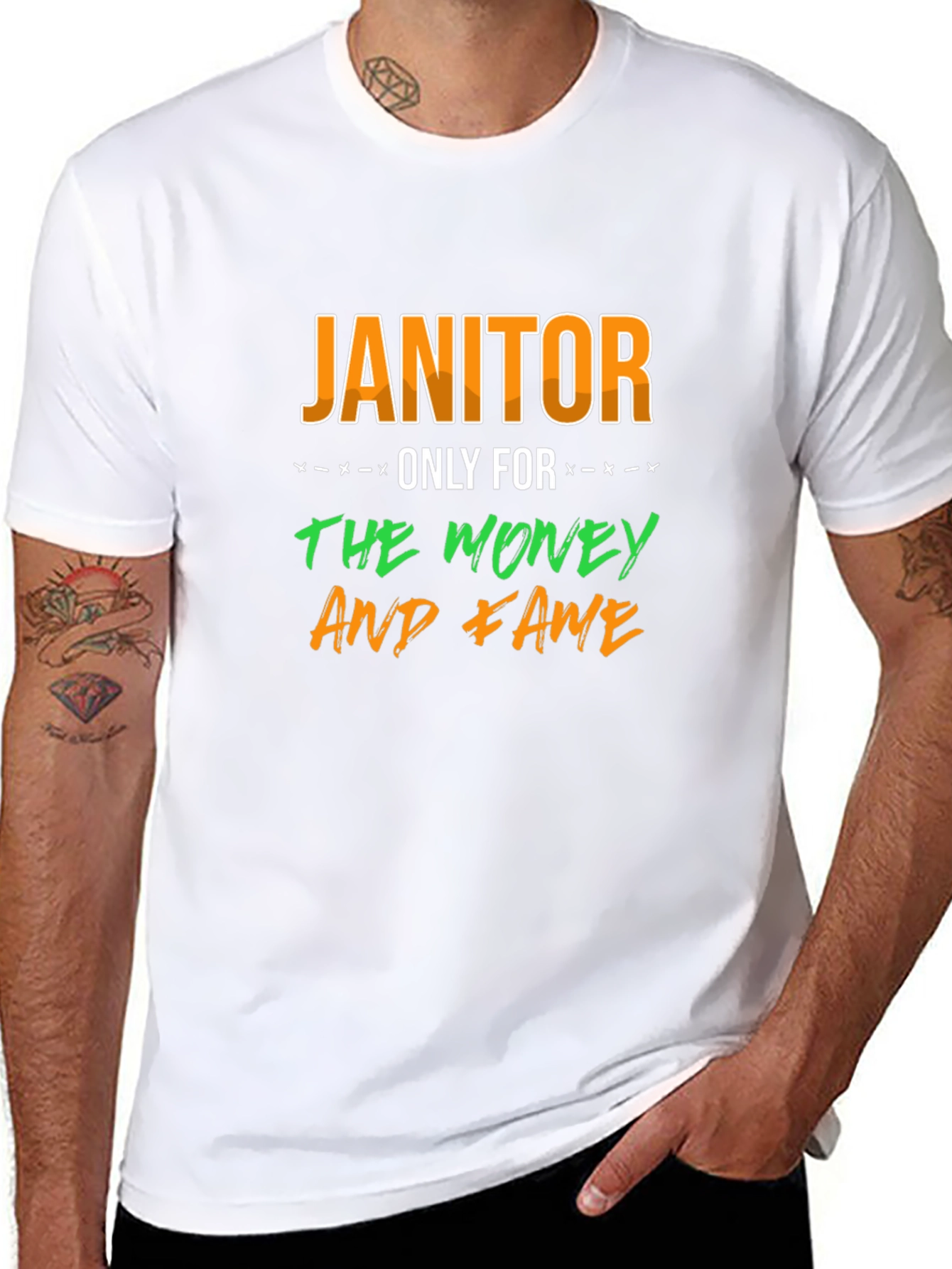 Janitor Only For The Money And Fame T-Shirt - 8