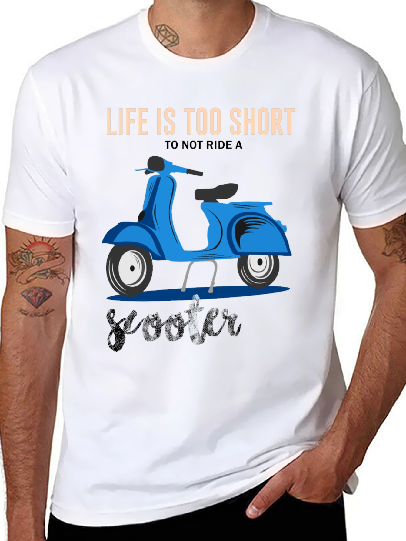 Black Life's Too Short Scooter T-Shirt view 8