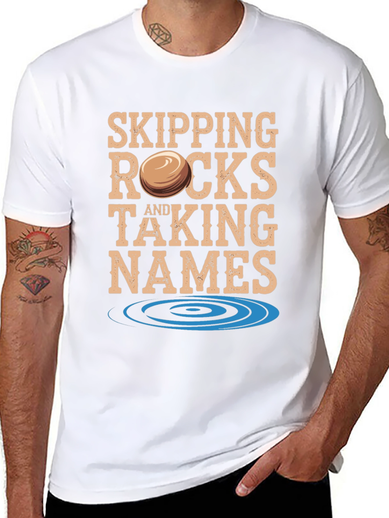 Black Skipping Rocks & Taking Names Graphic Tee view 8