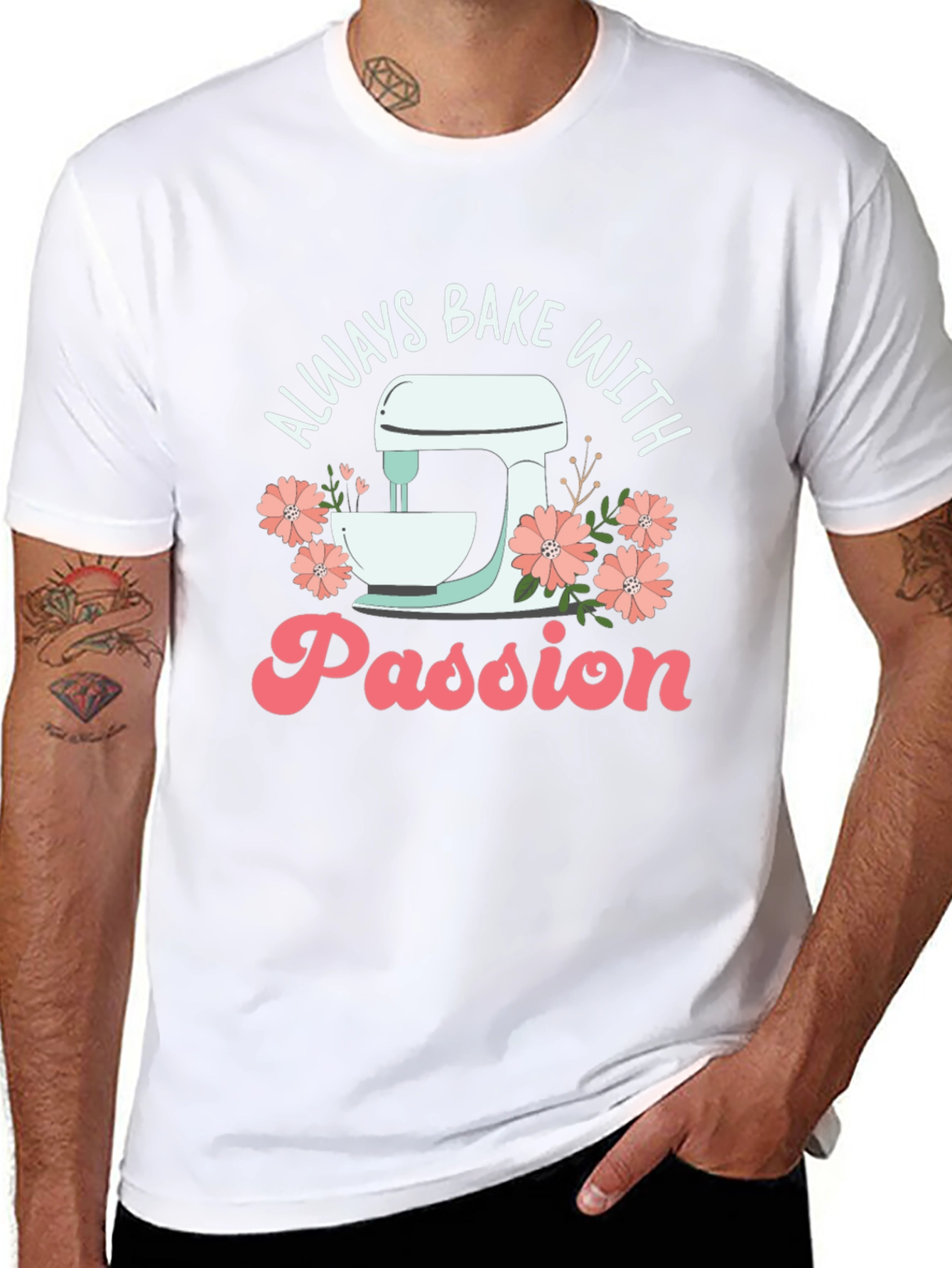 Black Always Bake with Passion Black Graphic Tee view 8