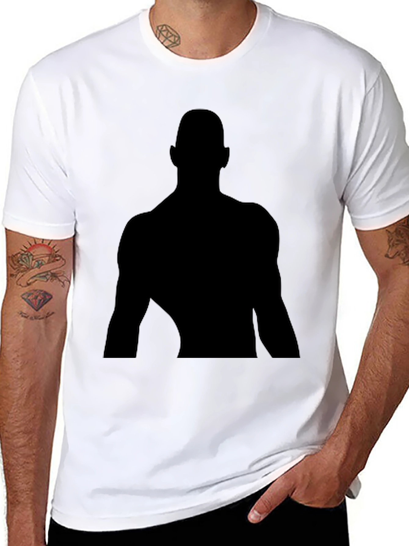 Black Silhouette Graphic Black T-Shirt - Classic Fit view 8