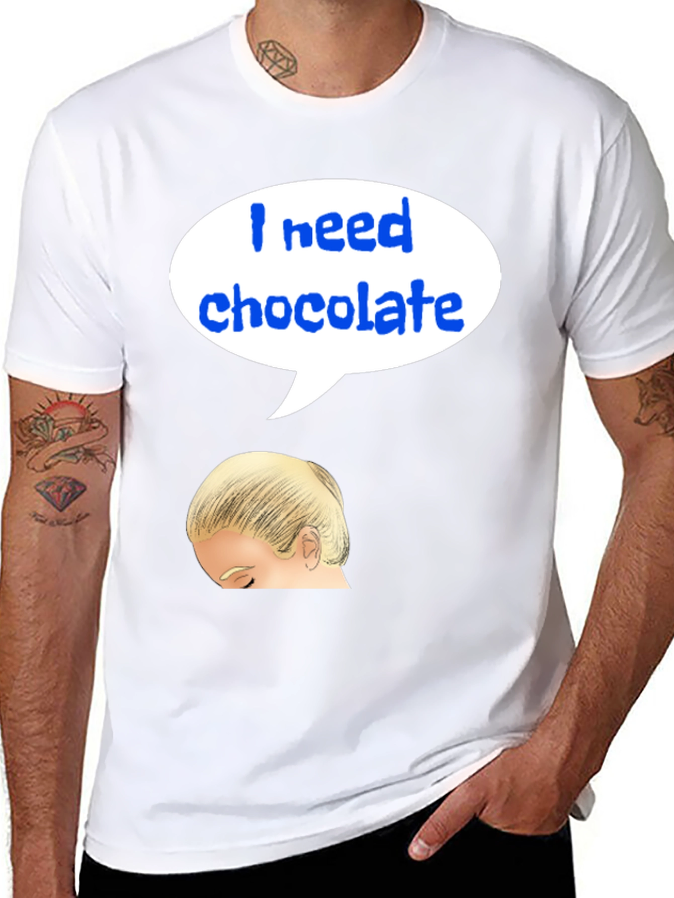 Black I Need Chocolate T-Shirt view 8