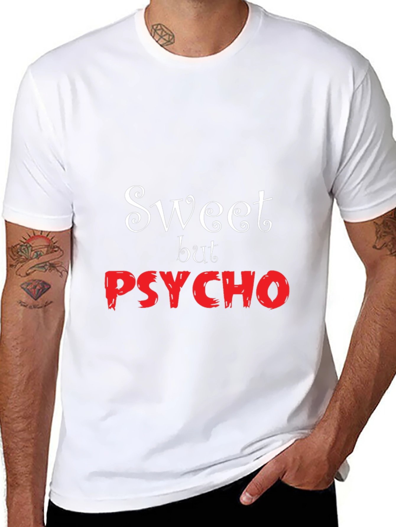 Black Sweet But Psycho T-Shirt - Funny Novelty Tee view 8