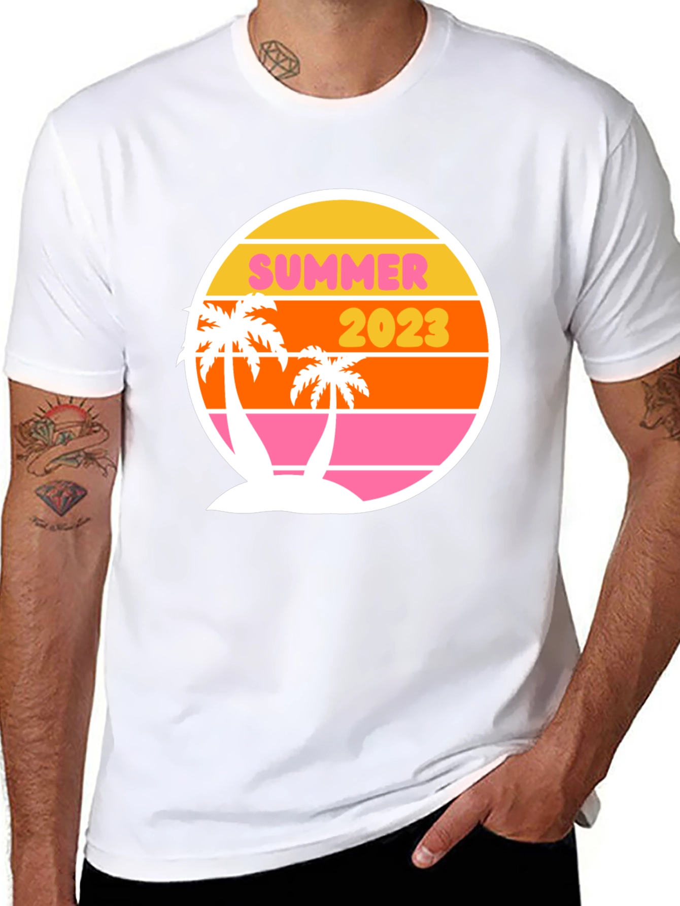 Black Summer 2023 Retro Palm Tee view 8