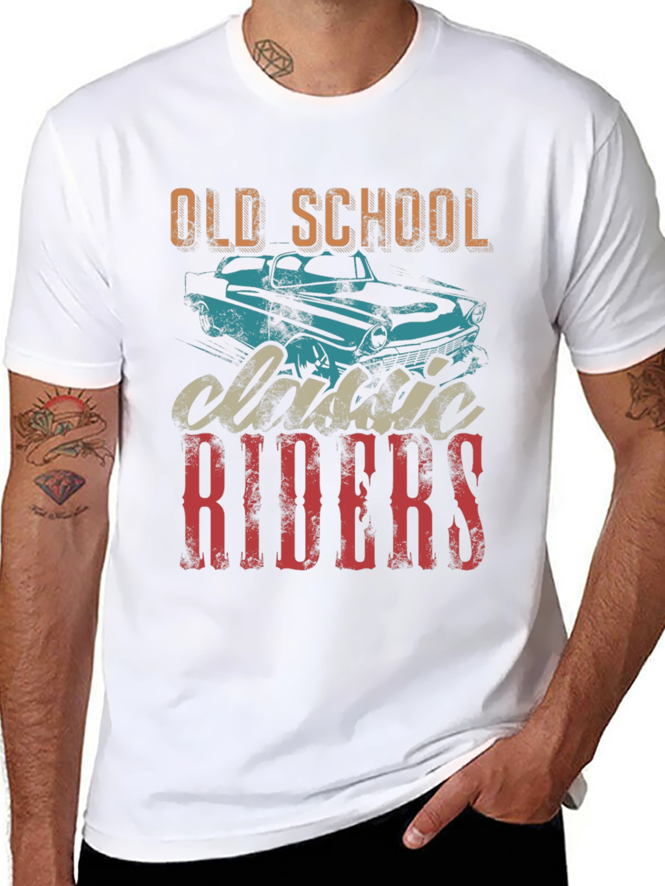 Black Old School Classic Riders Graphic Tee view 8