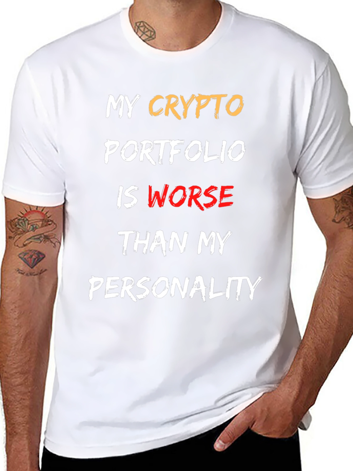 Black Crypto Portfolio T-Shirt - Funny Slogan Tee view 8