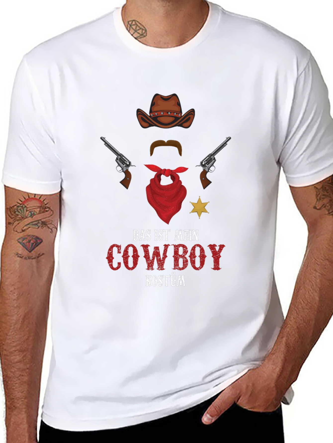 Black Cowboy Costume T-Shirt - Novelty Western Style Tee view 8
