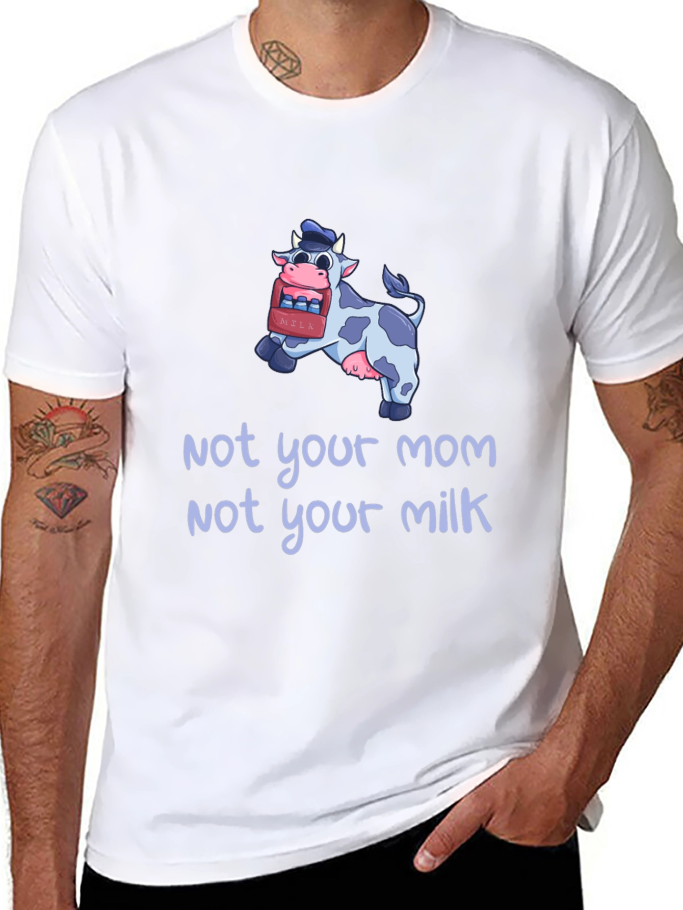 Black Not Your Mom, Not Your Milk Vegan T-Shirt view 8