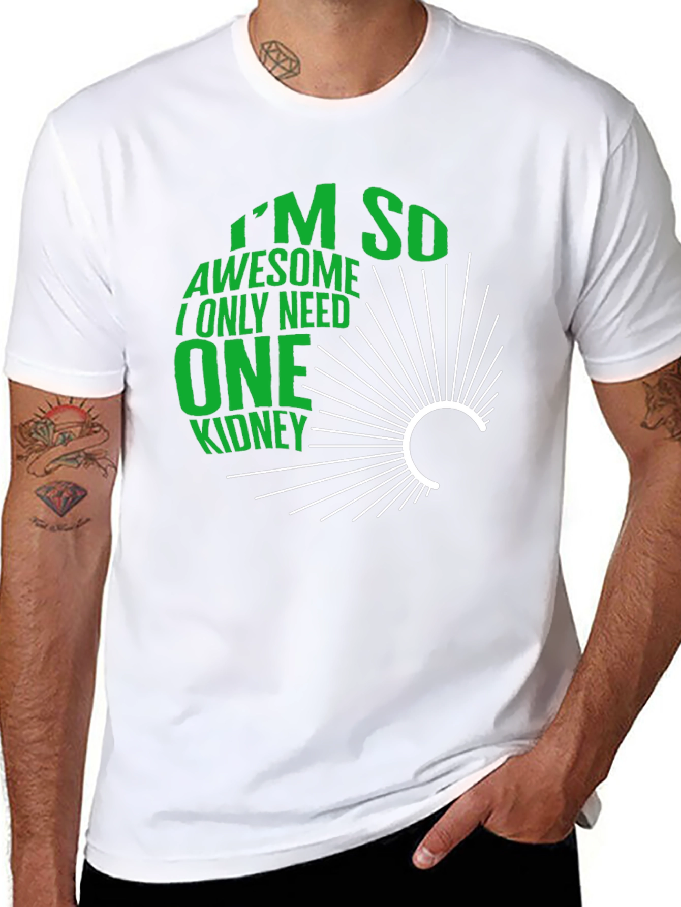 Black I'm So Awesome One Kidney T-Shirt view 8