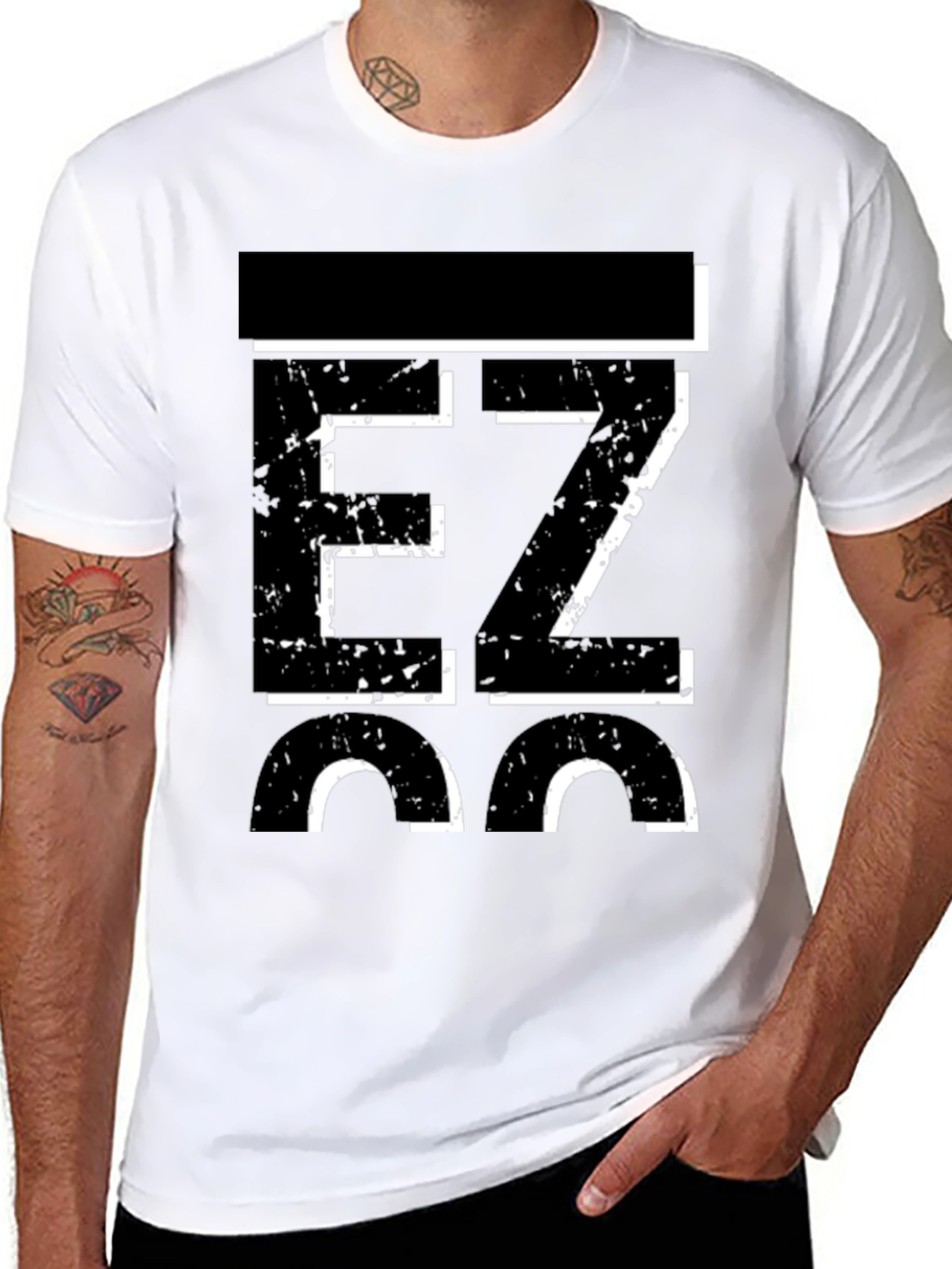 Black EZ 36 Men's Graphic Black T-Shirt view 8