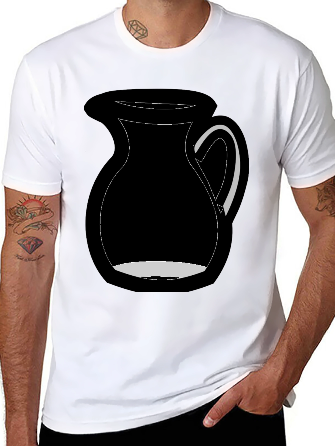 Black Black Graphic Tee - Milk Pitcher Design view 8