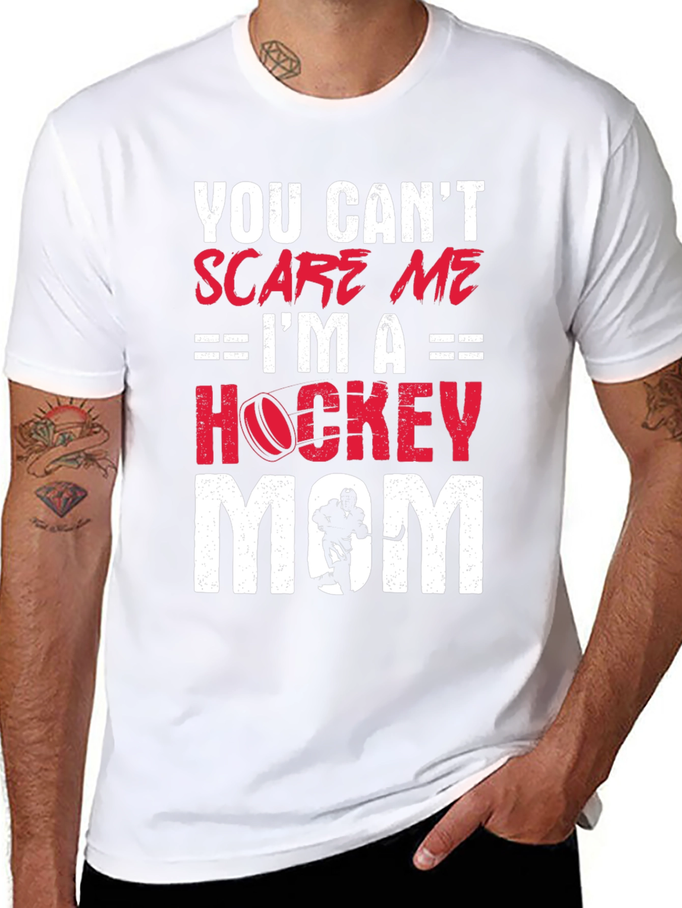 Hockey Mom T-Shirt - You Can't Scare Me! - 8