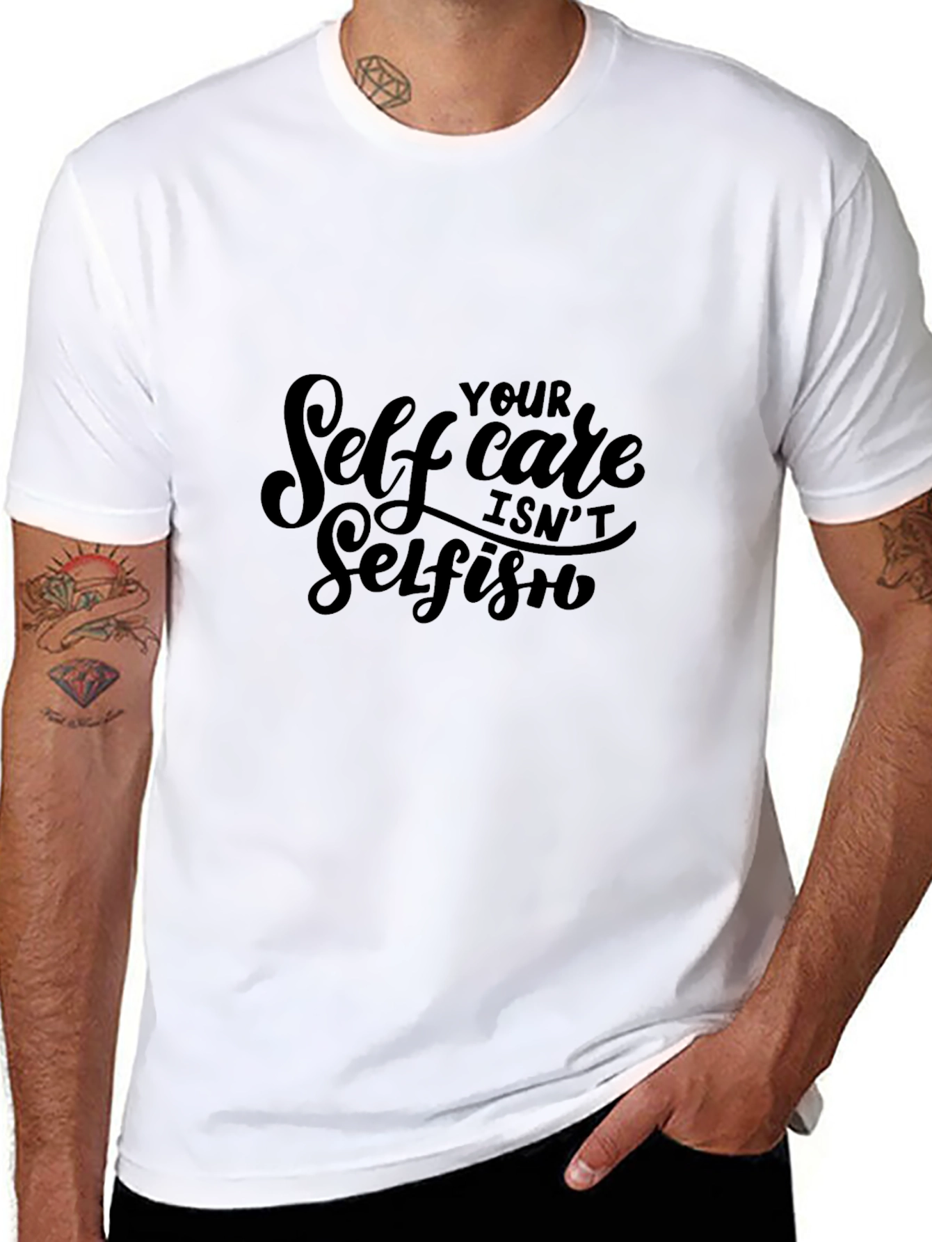 Black Self Care Isn't Selfish Black Tee view 8