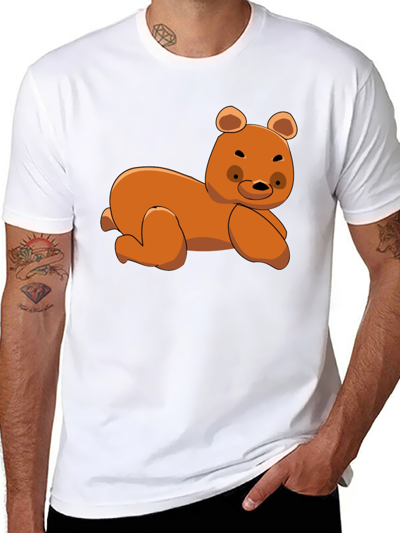 Black Cute Bear Graphic T-Shirt view 8