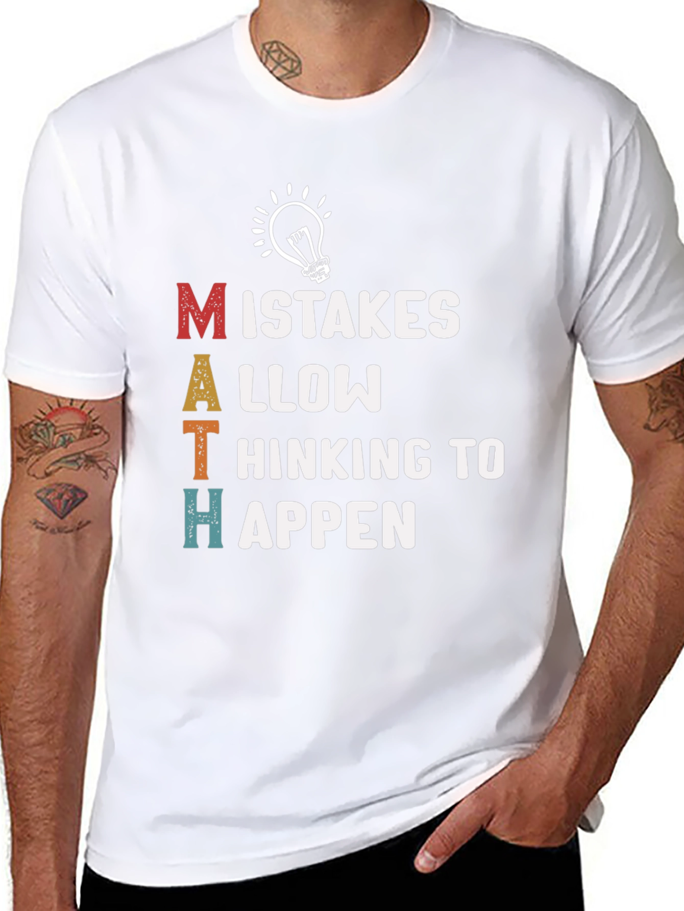 Black Math Mistakes T-Shirt - Thinking to Happen Tee view 8