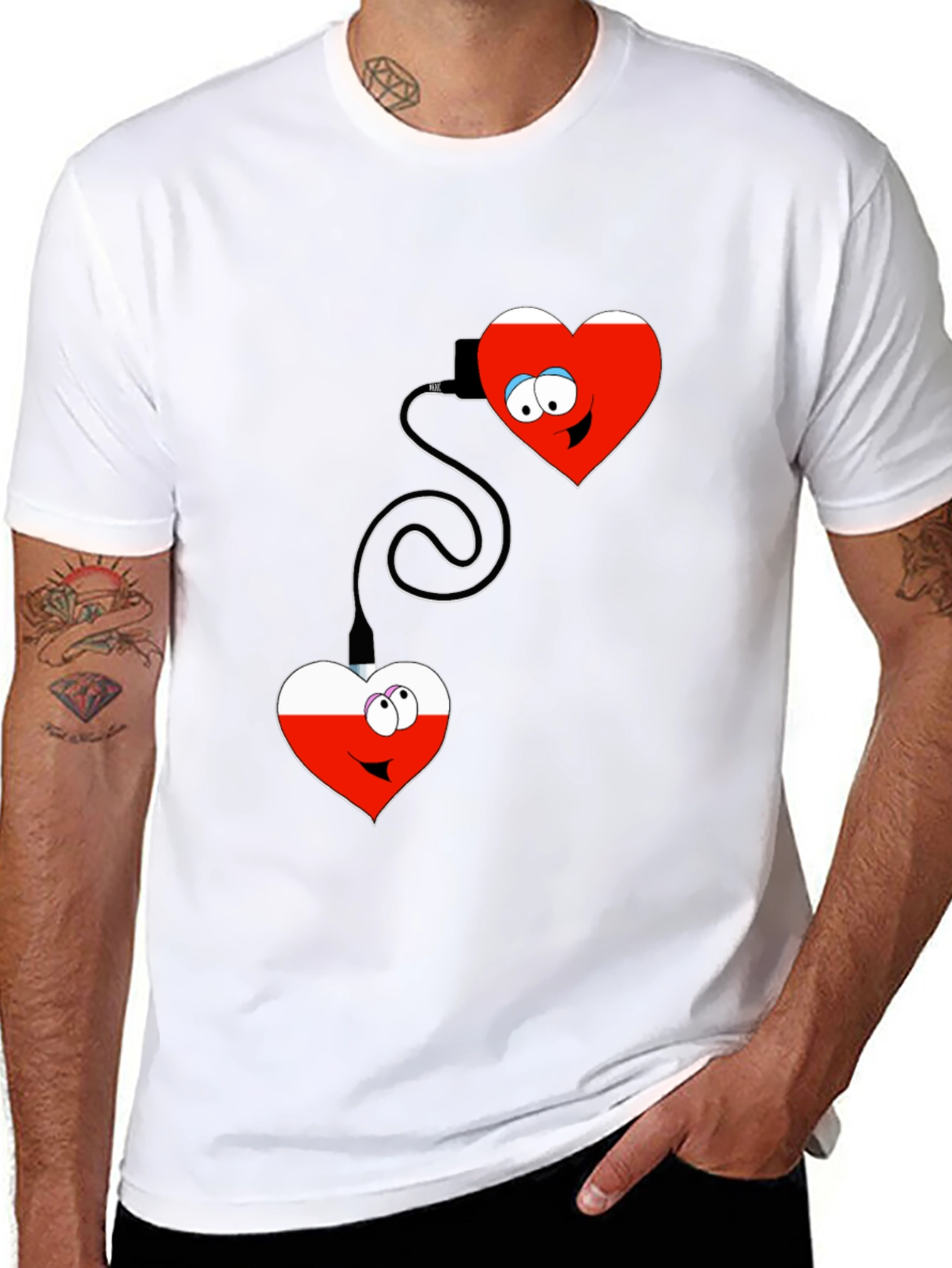 Black Connected Hearts Graphic T-Shirt view 8