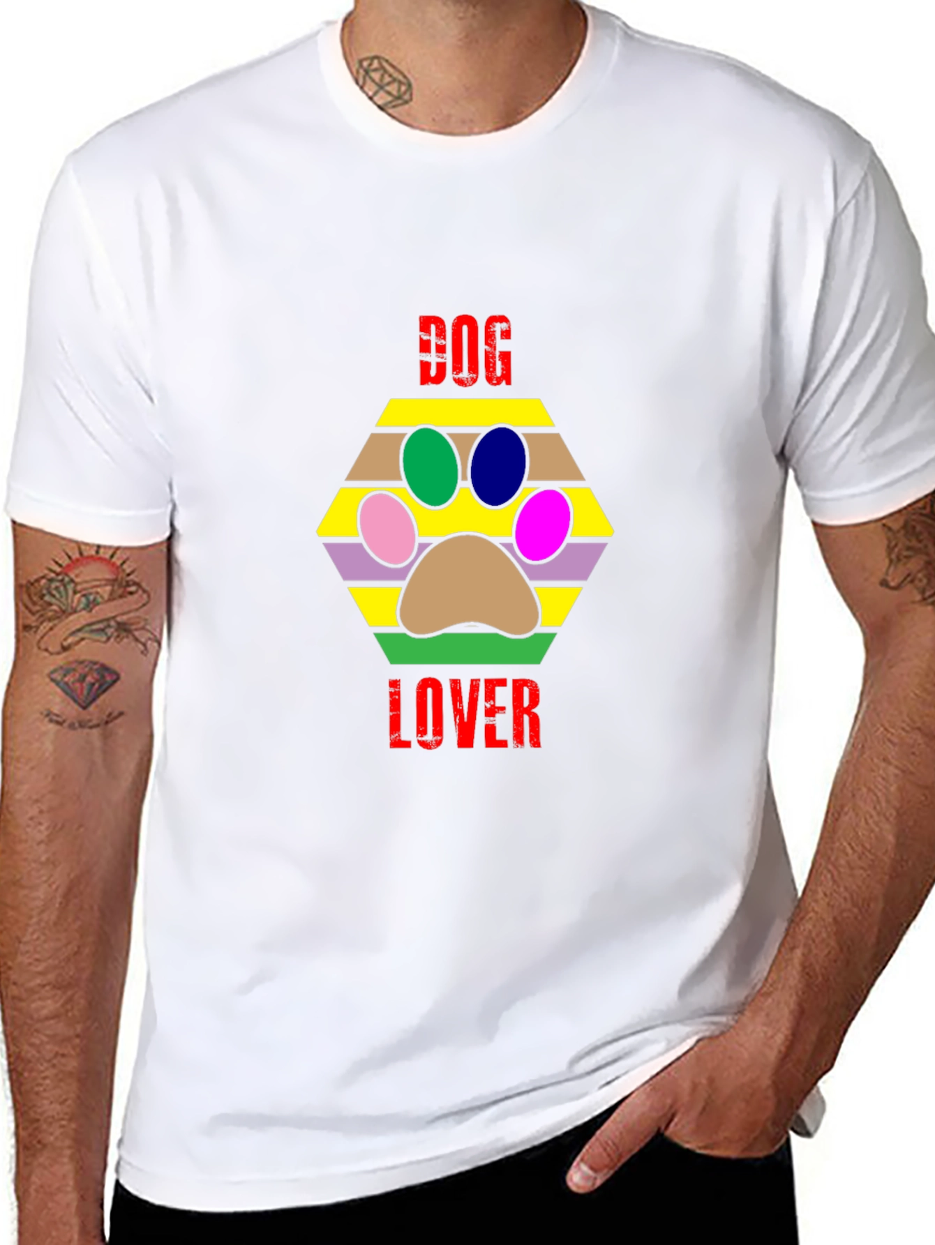 Dog Lover Paw Print Graphic Tee - Casual Unisex T-Shirt - 8