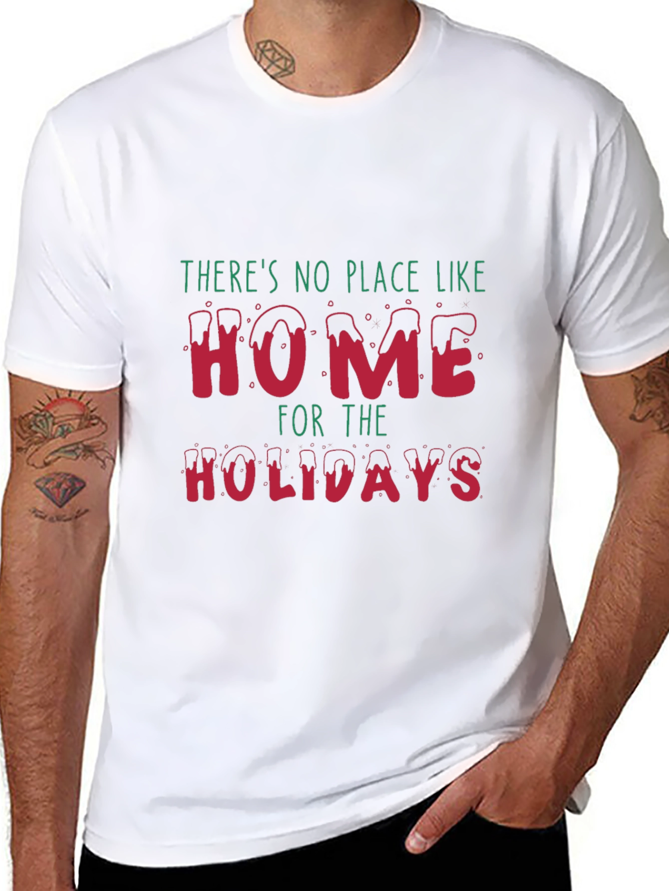 Black Festive Home for the Holidays Graphic Tee view 8