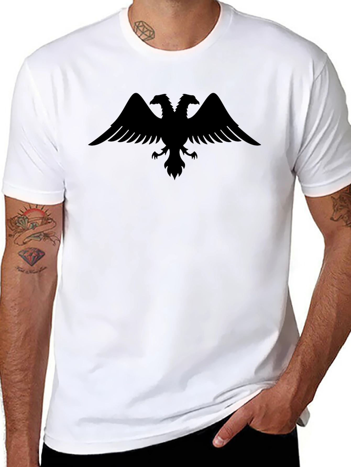 Black Black Double-Headed Eagle Graphic Tee view 8