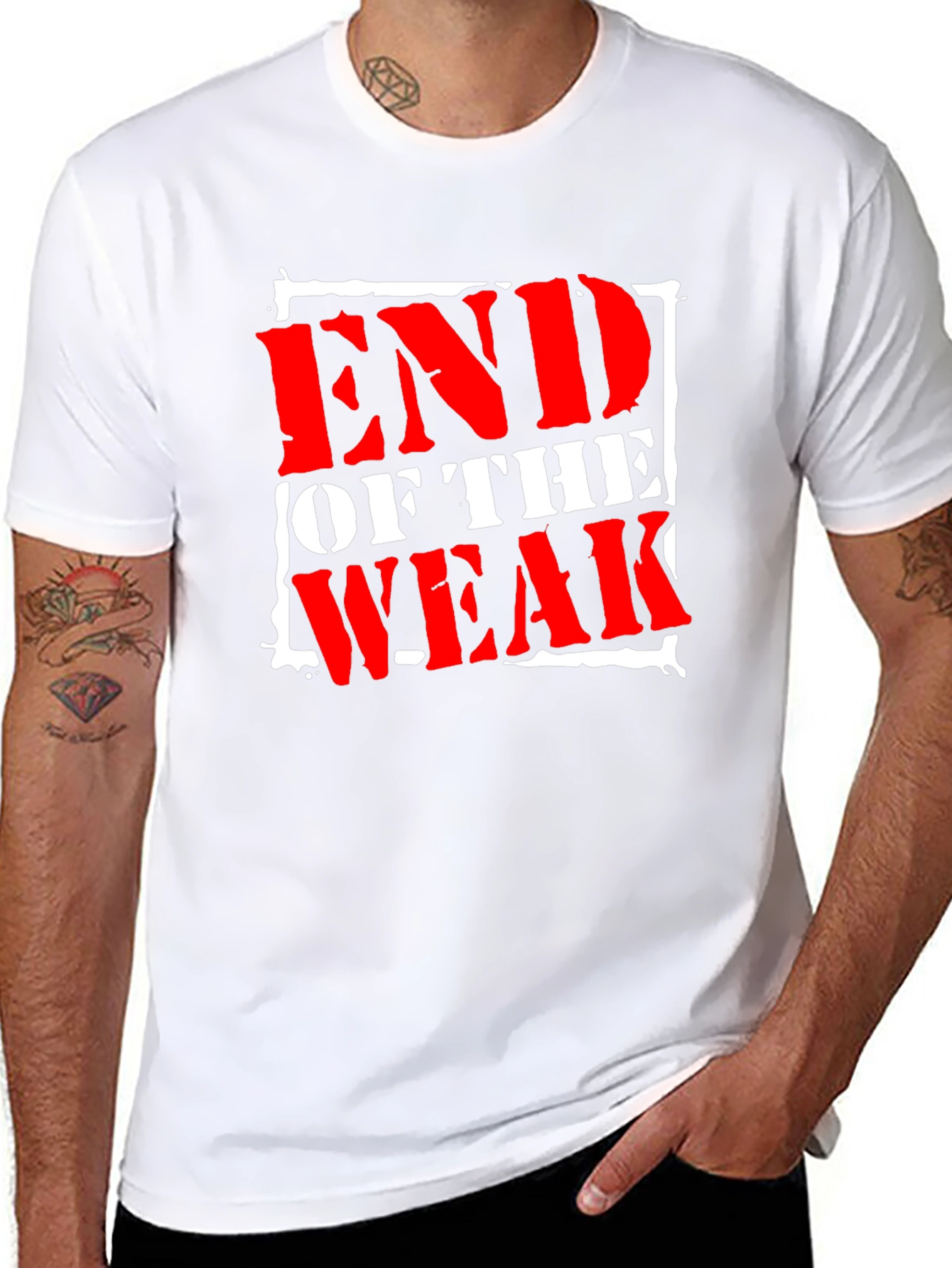 Black End of The Weak Graphic T-Shirt view 8