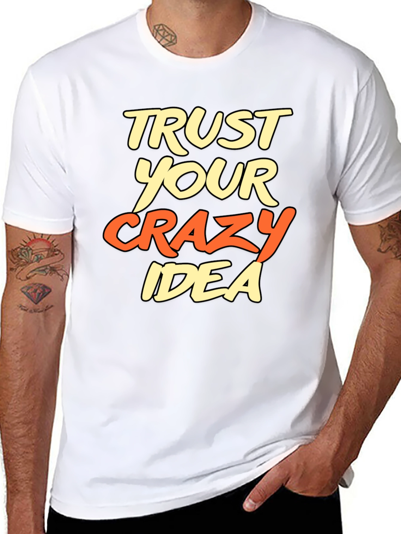 Black Trust Your Crazy Idea Graphic T-Shirt view 8