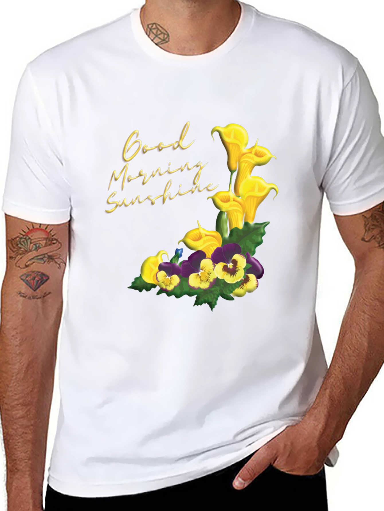 Black Sunshine Floral Graphic Tee view 8